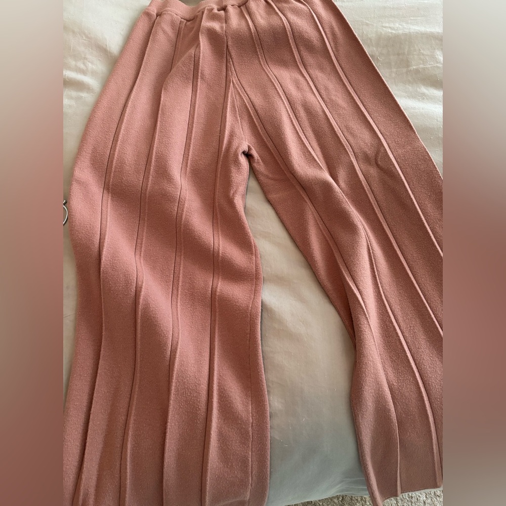 Textured Knit Two-Piece Set in Dusty Rose - Picture 3 of 12